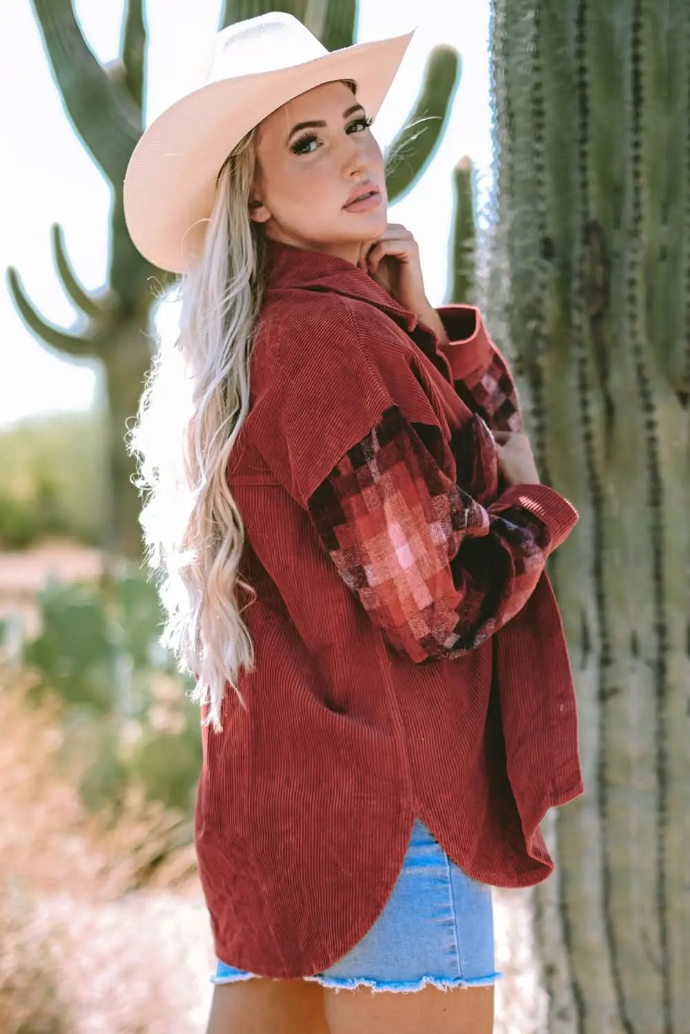 Gold Flame Oversized Corduroy Jacket - Love Salve